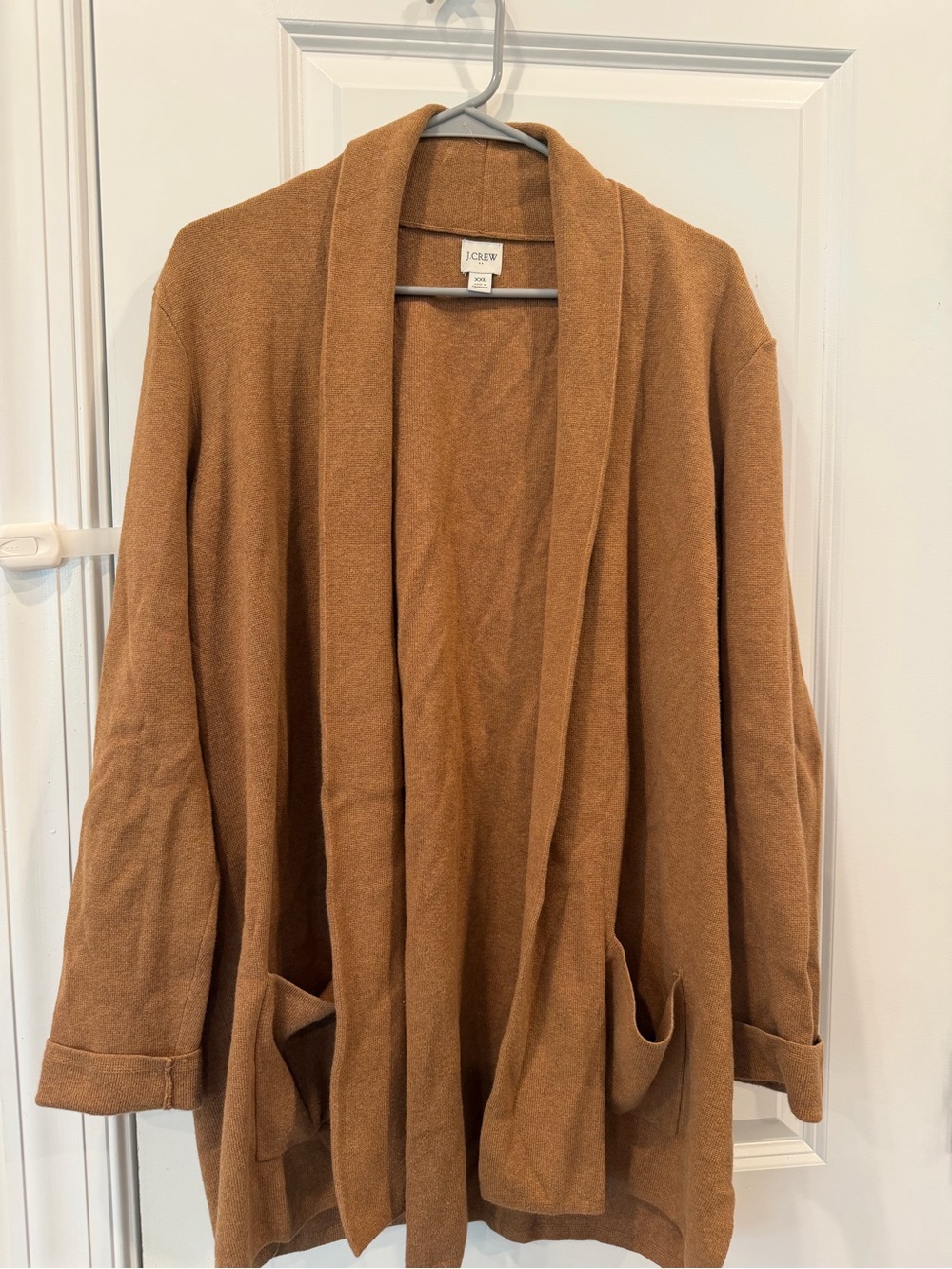J. Crew Open-Front Shawl Collar Cardigan - Camel Brown Size XXL EUC